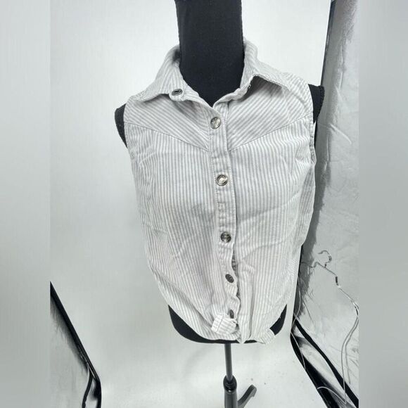 Tops - Lone star sleeveless‎ jean strip shirt size large